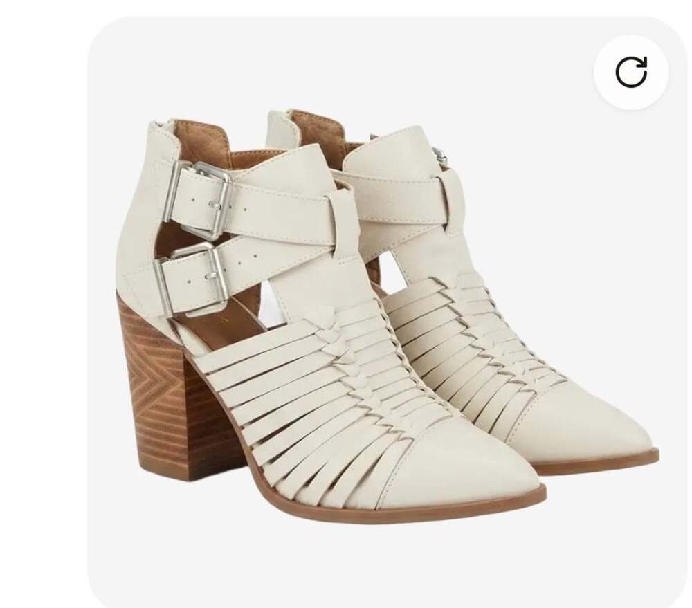Gianni Bini Tovvy Woven Leather Cut-Out Ankle Booties